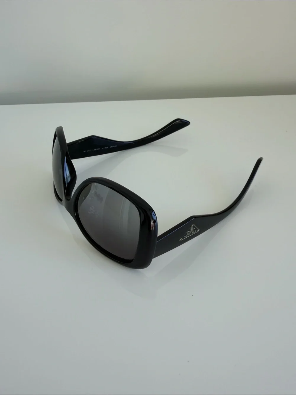 Prada Black Rounded Logo-Temple Sunglasses